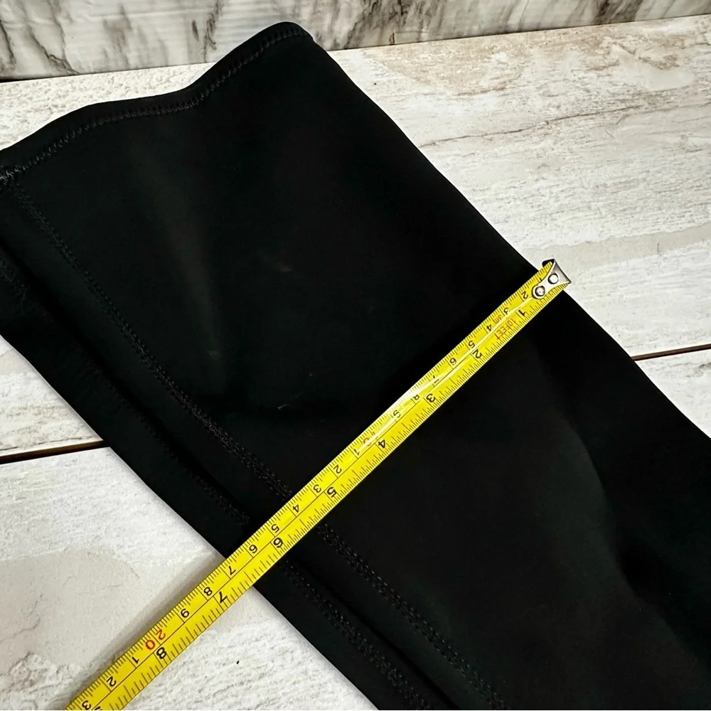 Zara Womens Sz 36 US 6 Black Stretch Knee High Boots Lug Bottom Wide Shaft Moto